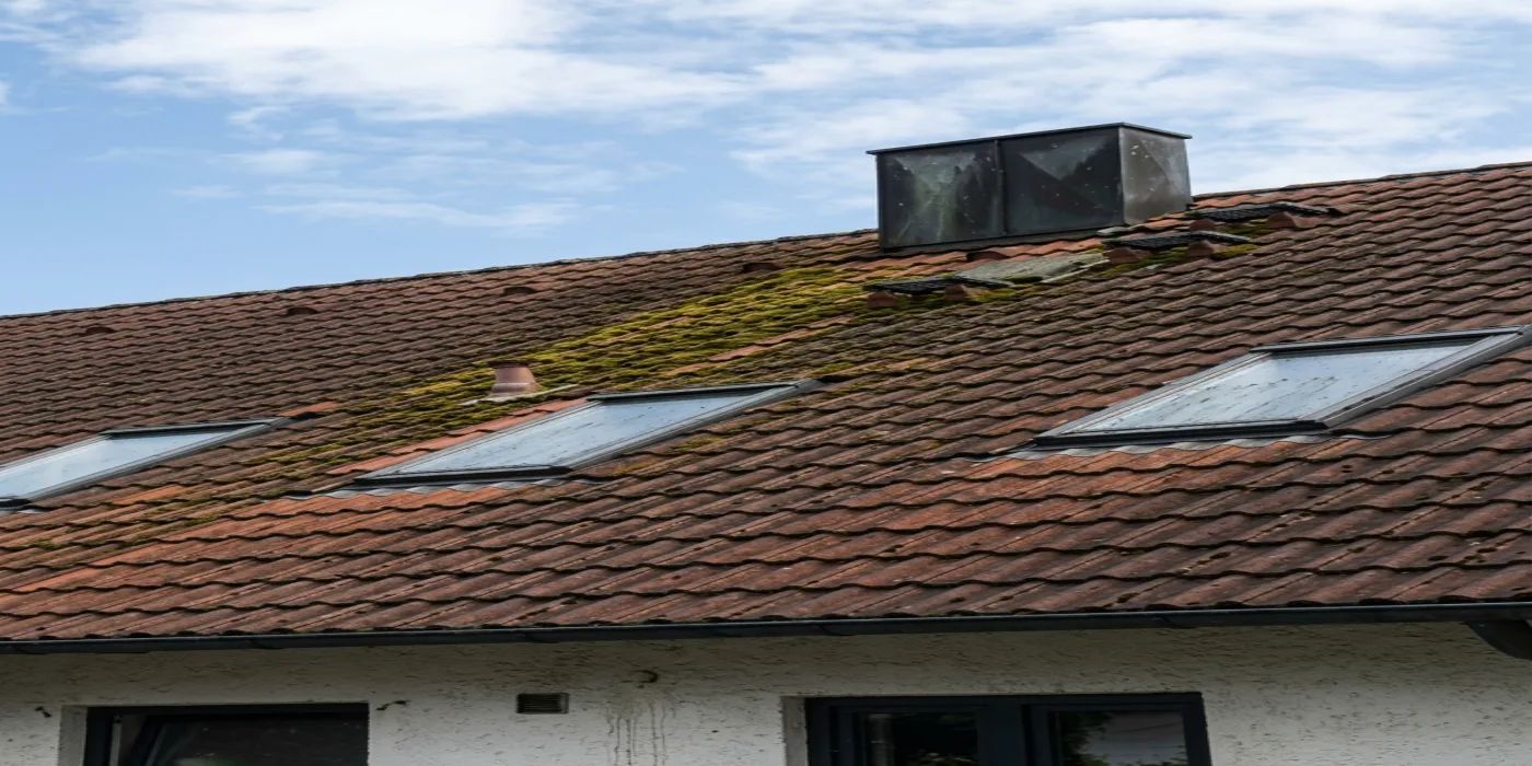 Nettoyage de toiture à Nangis — avant (chantier 3)